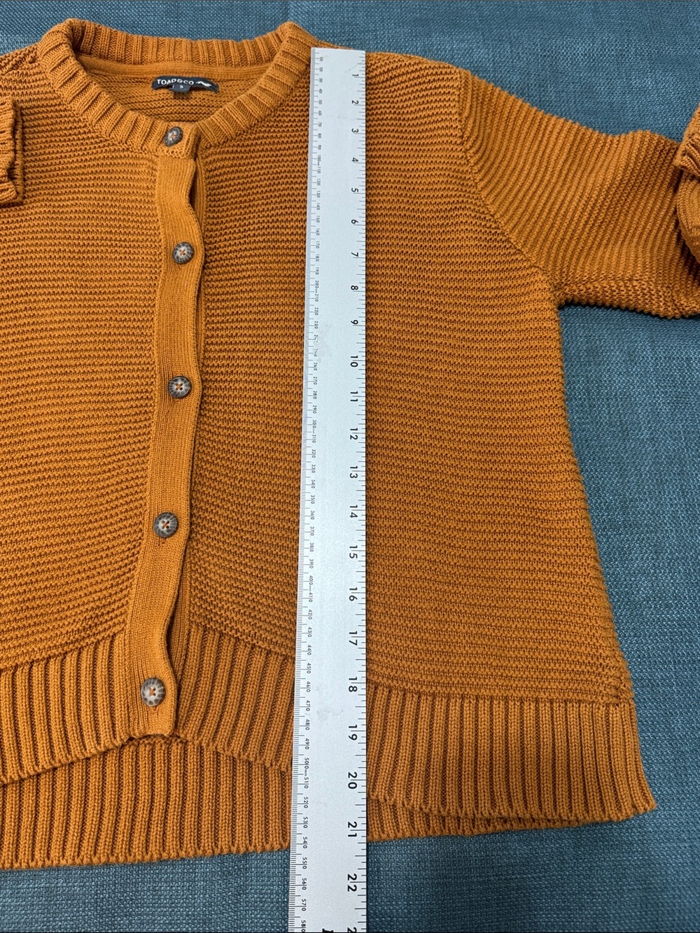 Toad & Co Cardigan size small Women's Button-Front Ribbed Sweater - Rust - Picture 6 of 12